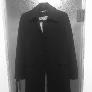 DK Very Long Black Wool Coat